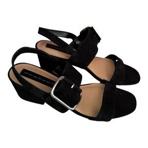 Steven by Steve Madden Women’s Fond Heeled Sandals Black Suede Size 8